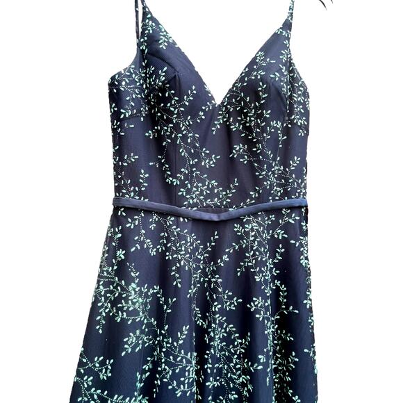 Terani Couture Glamour Deep-V Back Gown w/ Beading | sz 0 | Navy Teal | NEW! - Picture 6 of 10